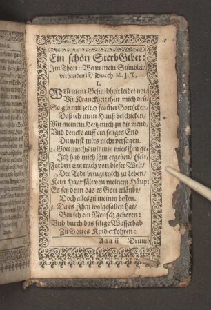Ein schön SterbGebet: Im Thon: Wenn mein Stündlein ...