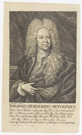 Bildnis des Ioannes Burchardus Menckenius
