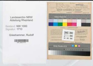 Entnazifizierung Rudolf Grieshammer, geb. 25.04.1906 (Lehrer)