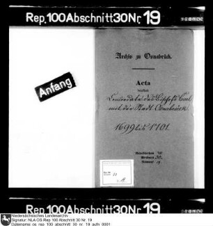 Konkordate des Bischofs Karl mit der Stadt Osnabrück