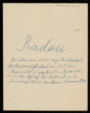 Briefe von Rudolf Radau an Franz Ernst Neumann, Paris, 16.3.1861 - 7.11.1870