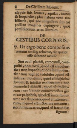De Gestibus Corporis = Von Geberden des Leibes