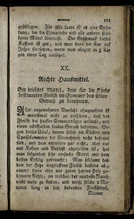 XX. Aechte Hausmittel.