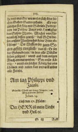 Am tag Philippi und Jacobi.