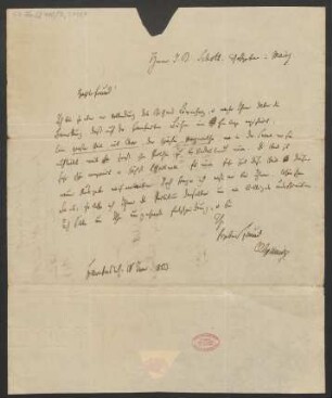 Brief an B. Schott's Söhne : 18.07.1843