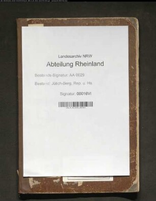 Repertorien von der Hand LACOMBLETS: Jülich-Berg, Urkunden, Supplement I-II