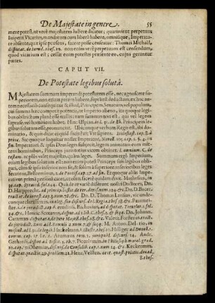 Caput VII. De Potestate legibus soluta.