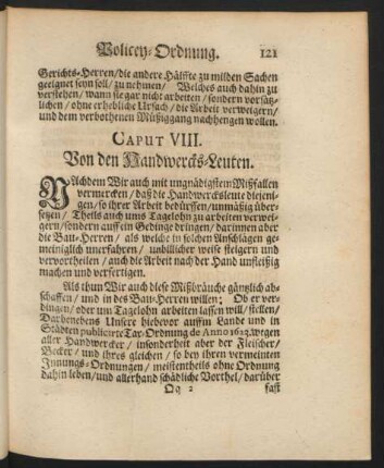 Caput VIII. Von den Handwercks-Leuten