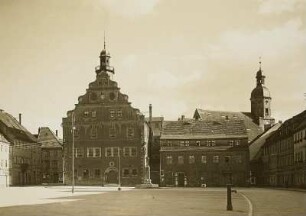 Dippoldiswalde. Marktplatz mit Rathaus (1451/1500)