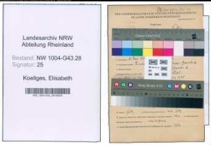 Entnazifizierung Elisabeth Koellges , geb. 21.07.1906 ()