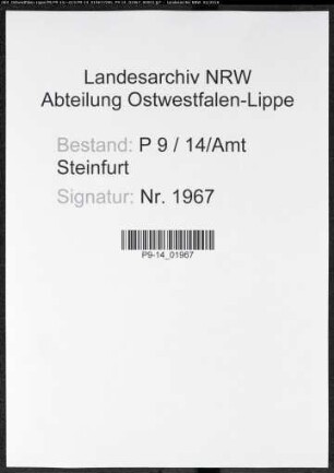 Sterberegister Standesamt Amt Steinfurt