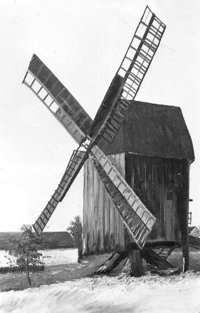 Wiedemar. Moritzmühle, Bockmühle, Gemälde von Max Troitzsch, 1953, Repro, Ausschnitt