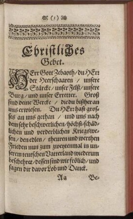 Christliche Gebet.