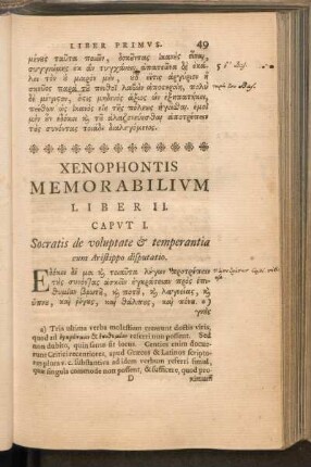 Xenophontis Memorabilium Liber II.