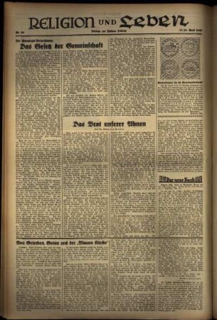 Zweite Ausgabe vom Sonntag, den 18. April 1937.