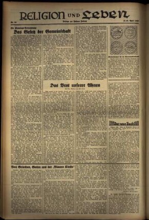 Zweite Ausgabe vom Sonntag, den 18. April 1937.
