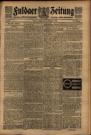 Zweite Ausgabe vom Freitag, den 13. November 1908.