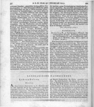 Bleibtreu, L.: Die arithmetischen Wunder. Sammlung merkwürdiger Zahlenergebnisse und unterhaltender Aufgaben. Frankfurt am Main: Varrentrapp & Wenner 1825
