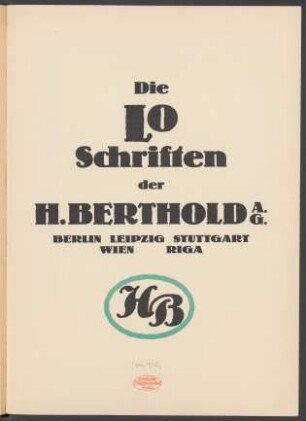 Die LO Schriften der H. Berthold AG.