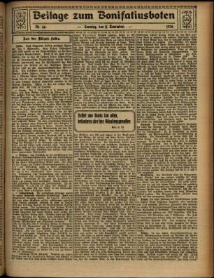 Zweite Ausgabe vom Sonntag, den 11. November 1928.