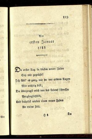 Am ersten Januar 1788.