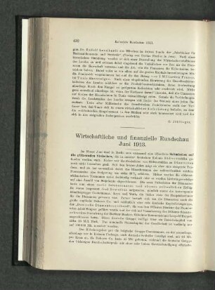 Wirtschaftliche und finanzielle Rundschau Juni1913