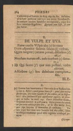 II. De Vulpe Et Uva.