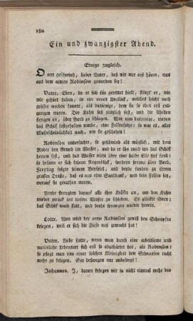 Ein und zwanzigster Abend. = Vingt-et-unième Soirèe.