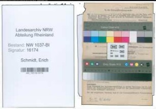 Entnazifizierung Erich Schmidt , geb. 22.05.1899 (Justizinspektor)