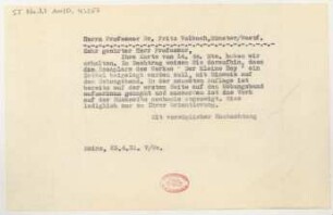 Brief an Fritz Volbach : 23.04.1931