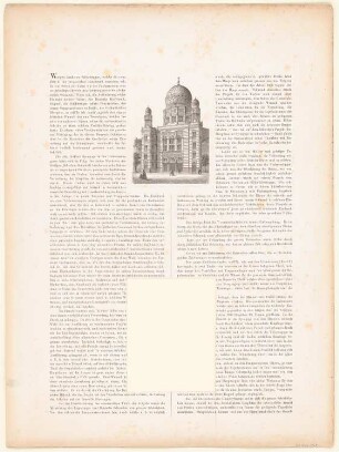 Neue Synagoge, Berlin: Text und perspektivische Ansicht