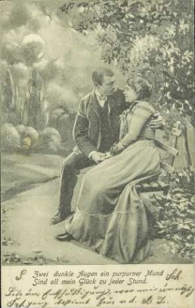 Zwei dunkle Augen ein purpurner Mund [...]