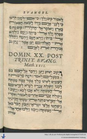 Domin. XX. Post Trinit. Evang. Matth. XXII.