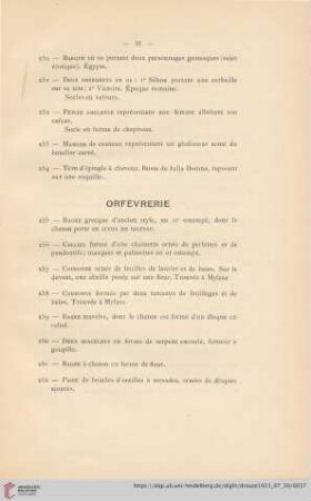 Orfèvrerie (Nr. 255 - 293)