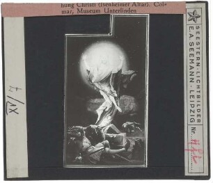 Grünewald, Isenheimer Altar (Colmar MU 88.RP.139) : Rechter Flügel des zweiten Wandelbilds (Auferstehung Christi)