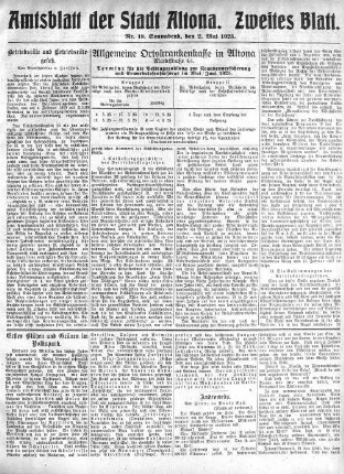 Nummer 18. Zweites Blatt. : Sonnabend, den 2. Mai 1925