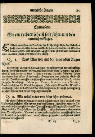 Conversatio Wie ein rechter Christ solt sehen mit den innerlichen Augen.