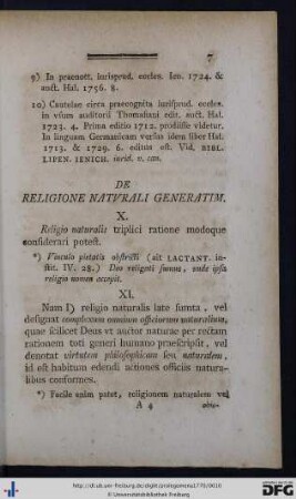 II. De Religione Naturali Generatim.