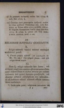 II. De Religione Naturali Generatim.