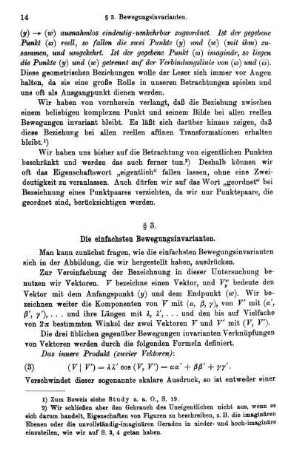 § 3. Die einfachsten Bewegungsinvarianten.
