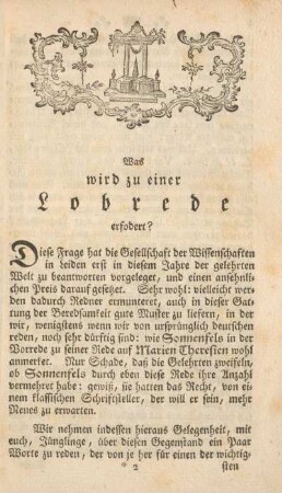 Was wird zu einer Lobrede erfordert?