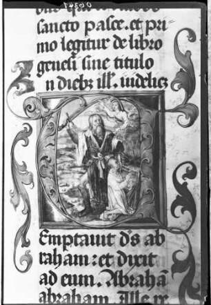 Konstanz Münster Missale (Messbuch) des Bischofs Hugo von Hohenlandenberg gestiftet zwischen 1496-1532 Pars III fd.I Initiale - Opferung Isaaks