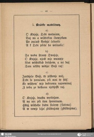 5. Krótke modlitwy