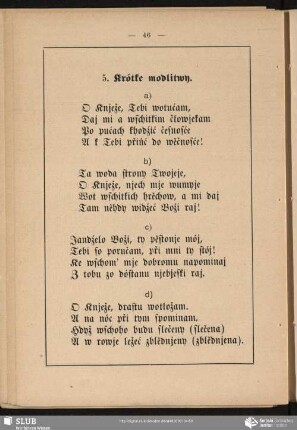 5. Krótke modlitwy