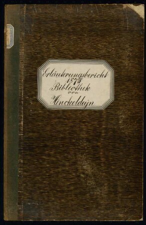 Landesbibliothek Berlin Schinkelwettbewerb 1875: Erläuterungsbericht