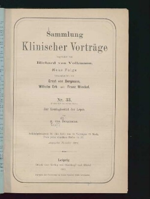 Zur Kontagiosität der Lepra