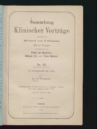 Zur Kontagiosität der Lepra