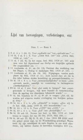 Lijst van toevoegingen, verbeteringen, enz.