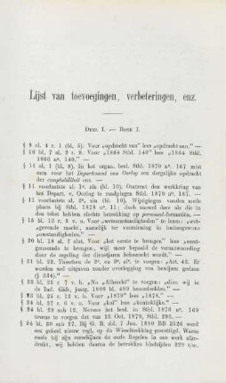 Lijst van toevoegingen, verbeteringen, enz.