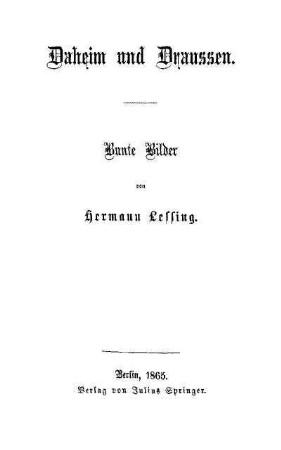Daheim und Draussen : bunte Bilder